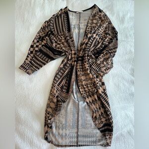 Black/Tan Open Cardigan